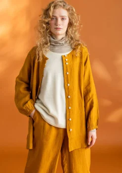Blusar-Gudrun Sjödén Vävd artistblus ”Asta” i lin Senap