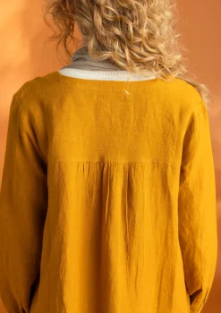 Blusar-Gudrun Sjödén Vävd artistblus ”Asta” i lin Senap