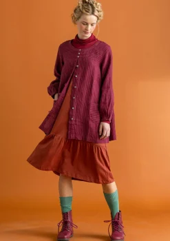 Blusar-Gudrun Sjödén Vävd artistblus ”Asta” i lin Purpur/randig