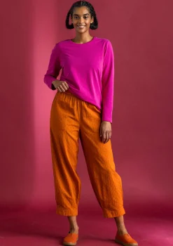 Byxor-Gudrun Sjödén Vävd byxa i ekologisk bomullsdobby1 Henna