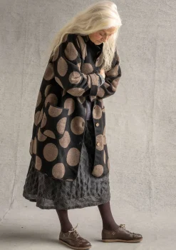 Kappor & Jackor-Gudrun Sjödén Vävd kappa "Stone" i ullblandning Svart