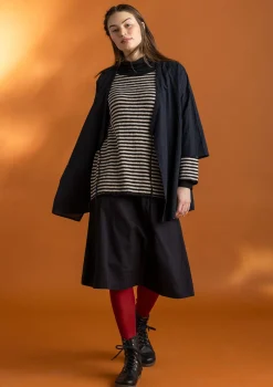 Blusar-Gudrun Sjödén Vävd kimono i ekologisk bomullsdobby Svart