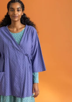 Blusar-Gudrun Sjödén Vävd kimono i ekologisk bomullsdobby Blåklocka