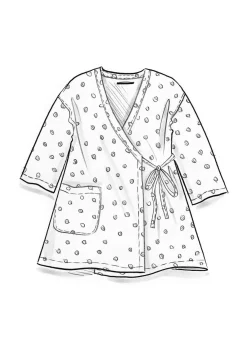 Blusar-Gudrun Sjödén Vävd kimono i ekologisk bomullsdobby Blåklocka