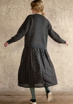 Kjolar-Gudrun Sjödén Vävd kjol "Helga" i ekologisk bomull Mörkaskgrå