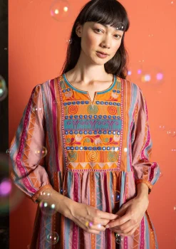 Klänningar-Gudrun Sjödén Vävd klänning "Jaipur" i ull/bomull Masala