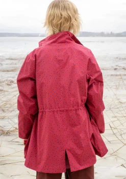 Kappor & Jackor-Gudrun Sjödén Vävd parkas "Lucy" i ekologisk bomull Tranbär/mönstrad