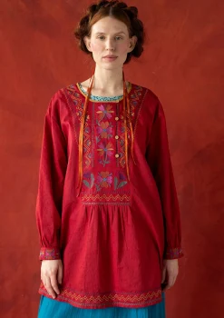 Tunikor-Gudrun Sjödén Vävd tunika "Wanja" i ekologisk bomull Vallmo
